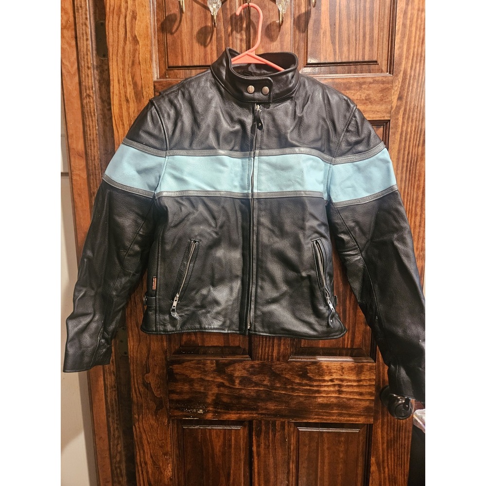 Hot Leathers Motorcycle Leather Riding Jacket Removable Liner XL Womens Black